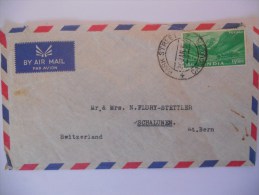 Inde Lettre De Calcutta 1956 Pour La Suisse - Luftpost