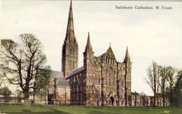 SALISBURY CATHEDRAL, W. FRONT - 2 Scans - Salisbury