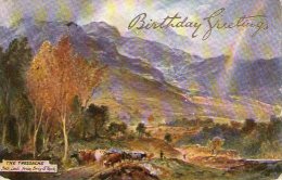 TUCKS OILETTE - THE TROSSACHS - BEN LEDI FROM BRIG O'TURK -STERLINGSHIRE - BIRTHDAY GREETINGS - - Stirlingshire