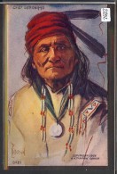 INDIAN - CHIEF GERONIMO - CARTE EN RELIEF - PRÄGE KARTE - EMBOSSED CARD - TB - Non Classificati