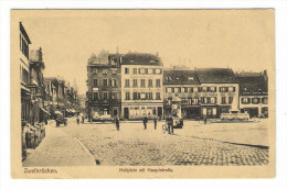 ALLEMAGNE  /  ZWEIBRÜCKEN  /  HALLPLATZ  MIT  HAUPTSTRASSE  ( Colonne MORRIS ) /  Cachet  "Trésor Et Postes", En 1918 - Zweibruecken