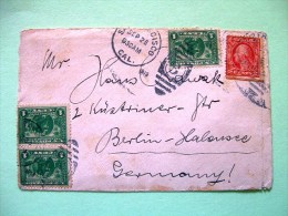 USA 1913 Cover San Francisco To Germany - Washington (from Booklet) - Vasco Nuñez De Balboa (Scott 397 3x = 6 $) - Briefe U. Dokumente