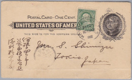 USA 1902-12-? Ganzsache Mit Zusatzfrankatur Nach Tokyo Japan - Storia Postale