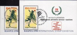 Expo Mails Post-Läufer Südafrika 1073+Block 58 O 6€ Farbkatalog ILSAPEX 1998 Hojita Philatelic Sheet Bf South Africa RSA - Blokken & Velletjes
