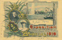 787/22 - Entier Illustré EXPO BXL 1910 + TP Armoiries + Vignette Vers Autriche - Geïllustreerde Briefkaarten (1971-2014) [BK]