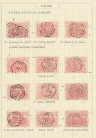 790/22 - Etude Sur 12 Timbres Chemin De Fer 50 C Oblitérés - Ensemble De VARIETES , Dont Répertoriées Catalogue  Balasse - Other & Unclassified