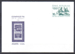 Czech Postal Stationery Cover With Imprint Summer Olympics Kayak 1996 Unused - Ete 1996: Atlanta