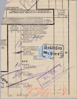 Heimat AG REKINGEN 1939-11-6 Bahnstempel Eisenbahnmarken Auf Frachtbrief Stück - Ferrovie