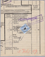 Heimat AG KOBLENZ SBB 1939-02-01 Bahnstempel Eisenbahnmarken Auf Frachtbrief Stück - Railway