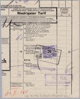 Heimat LU NIEDERBATTWIL-DÜRRENÄSCH 1941-10-1 Bahnstation Stempel Eisenbahnmarken Auf Frachtbrief Stück - Railway