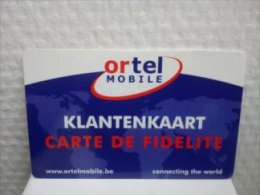 Customercard Ortel Mobile Belgium 2 Photo's  Used  Rare - [2] Prepaid & Refill Cards