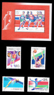 China 1992-8 & 8m Olympic Games Stamps & S/s Race Sport Sprint Basketball Gymnastics Diving Weight Lifting - Tauchen