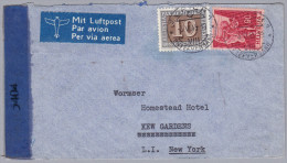 Schweiz 1945-VI-3 Zürich 1 Luftpost-Zensur-Brief Nach New-York - Cartas & Documentos