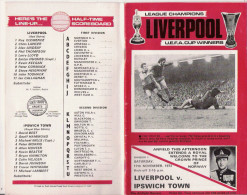 PROGRAMME MATCH LIVERPOOL V IPSWICH TOWN 1973 - Libros