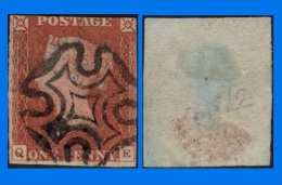 GB 1841-0052, QV 1d Red-Brown Q-E Letters SG8 Plate 12 (Spec BS1c), MC Cancel - Gebraucht