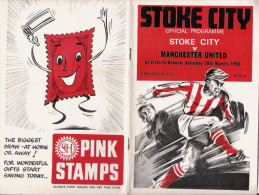 PROGRAMME MATCH STOCKE CITY   V  MANCHESTER UNITED   1968 - Libri