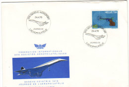 Genève 1976 - Tag Der Aerophilatelie - Flugzeug  Avion Airplane - FISA - Concorde - Eerste Vluchten