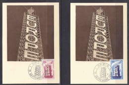 Europa Cept 1956 France 2v 2 Maximum Cards (F1168) - 1956