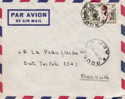 BOUSSO TCHAD AFRIQUE COLONIE FRANCAISE LETTRE PAR AVION POUR LA FRANCE LIEUTENANT GOUVERNEUR CUREAU MARCOPHILIE - Lettres & Documents