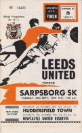 Official Football Programme LEEDS UNITED - SARPSBORG Norway INTER CITIES FAIRS CUP ( Pre - UEFA ) 1970 - Abbigliamento, Souvenirs & Varie