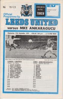 Official Football Programme LEEDS UNITED - ANKARAGUCU Turkey European Cup Winners Cup 1972 - Abbigliamento, Souvenirs & Varie