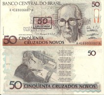 Brazil P223, 50 Cruzeiros, Poet Carlos Andrade - Brazilië