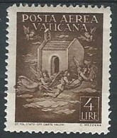 1947 VATICANO POSTA AEREA SOGGETTI VARI 4 LIRE MH * - ED - Airmail