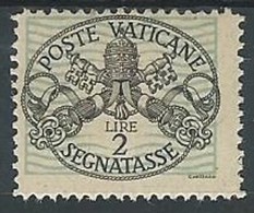 1945 VATICANO SEGNATASSE 2 LIRE MH * - ED6 - Segnatasse