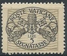 1945 VATICANO SEGNATASSE 5 LIRE MNH ** - ED - Portomarken