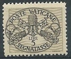 1945 VATICANO SEGNATASSE 5 LIRE MNH ** - ED4 - Segnatasse