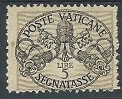 1945 VATICANO SEGNATASSE 5 LIRE MH * - ED - Taxes