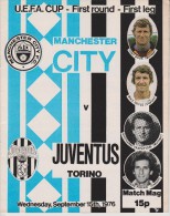 Official Football Programme MANCHESTER CITY - JUVENTUS European UEFA Cup 1976 - Abbigliamento, Souvenirs & Varie