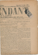 795/22 - Journal Complet L' Indépendant De Saone Et Loire 1891 - Paire TP Sage 1 C Oblitérés Typo - Cérès Cote 125 EUR - Journaux