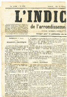 796/22 - Journal Complet L´ Indicateur D' HAZEBROUCK 1896 - TP Sage 1 C Oblitéré Typo - Cérès Cote 100 EUR - Journaux