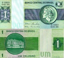 Brazil P191Ac, 1 Cruzeiro, Liberty Head / Central Bank - Brazilië
