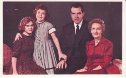 US President Richard Nixon As Congressman Or Vice President, Family Portrait Wife & Daughters, C1950s Vintage Postca - Presidenten