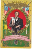 US President Abraham Lincoln Birthday Centennial Commemoration, C1900s Vintage Embossed Postcard - Presidentes