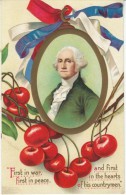 US President George Washington Cherry, C1900s Vintage Embossed Postcard - Presidenti