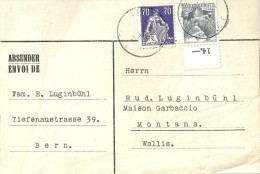 Paketadresse  Bern - Montana  (gute Frankatur)      1942 - Cartas & Documentos