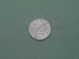 1923 G -  200 Mark / KM 35 ( Uncleaned Coin / For Grade, Please See Photo ) !! - 200 & 500 Mark