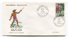 POLYNESIE FRANCAISE - Enveloppe Premier Jour - Fêtes Du Juillet - Lancers De Javelots - N° YT 48 Du 11 Juillet 1967 - FDC