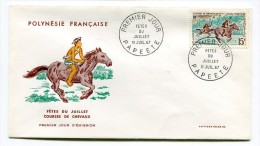 POLYNESIE FRANCAISE - Enveloppe Premier Jour - Fêtes Du Juillet - Courses De Chevaux - N° YT 49 Du 11 Juillet 1967 - FDC