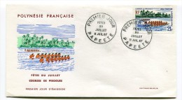 POLYNESIE FRANCAISE - Enveloppe Premier Jour  - Fêtes Du Juillet - Courses Des Pirogues - N° YT 51 Du 11 Juillet 1967 - FDC