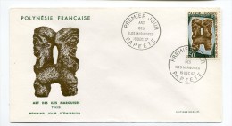 POLYNESIE FRANCAISE - Enveloppe Premier Jour  - Art Des îles Marquises - Tikis - N° YT 59 Du 19 Décembre 1967 - FDC