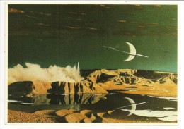 Conception Artistique De Saturne Vue à Partir De Son Satellite Titan - .. Méthane Et Azote - éd. GALAXY CONTACT N° X 104 - Astronomy