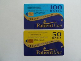 UK - Great Britain - First Issues - Hospital TV & Phonecard - Set Of 2 - Patientline - Emissions Entreprises