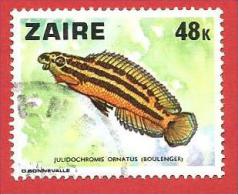 CONGO - ZAIRE - USATO - 1978 - Pesci - Julidochromis Ornatus - 48 K - Michel CD 555 - Gebruikt