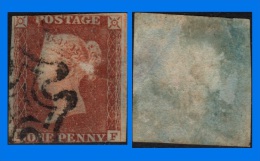 GB 1841-0087, QV 1d Red-Brown Imperf ?-F Letters, MC Cancel (Spacefiller) - Used Stamps