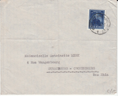 BELGIUM USED COVER 13/11/1947 COB 748 SEUL SUR LETTRE MARCHIENNE-AU-PONT VERS STRASBOURG - Brieven En Documenten
