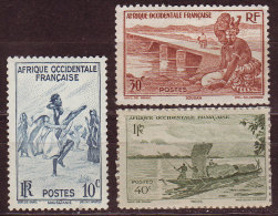 - AOF - 1947 - YT  N° 24 / 26  - ** - - Unused Stamps